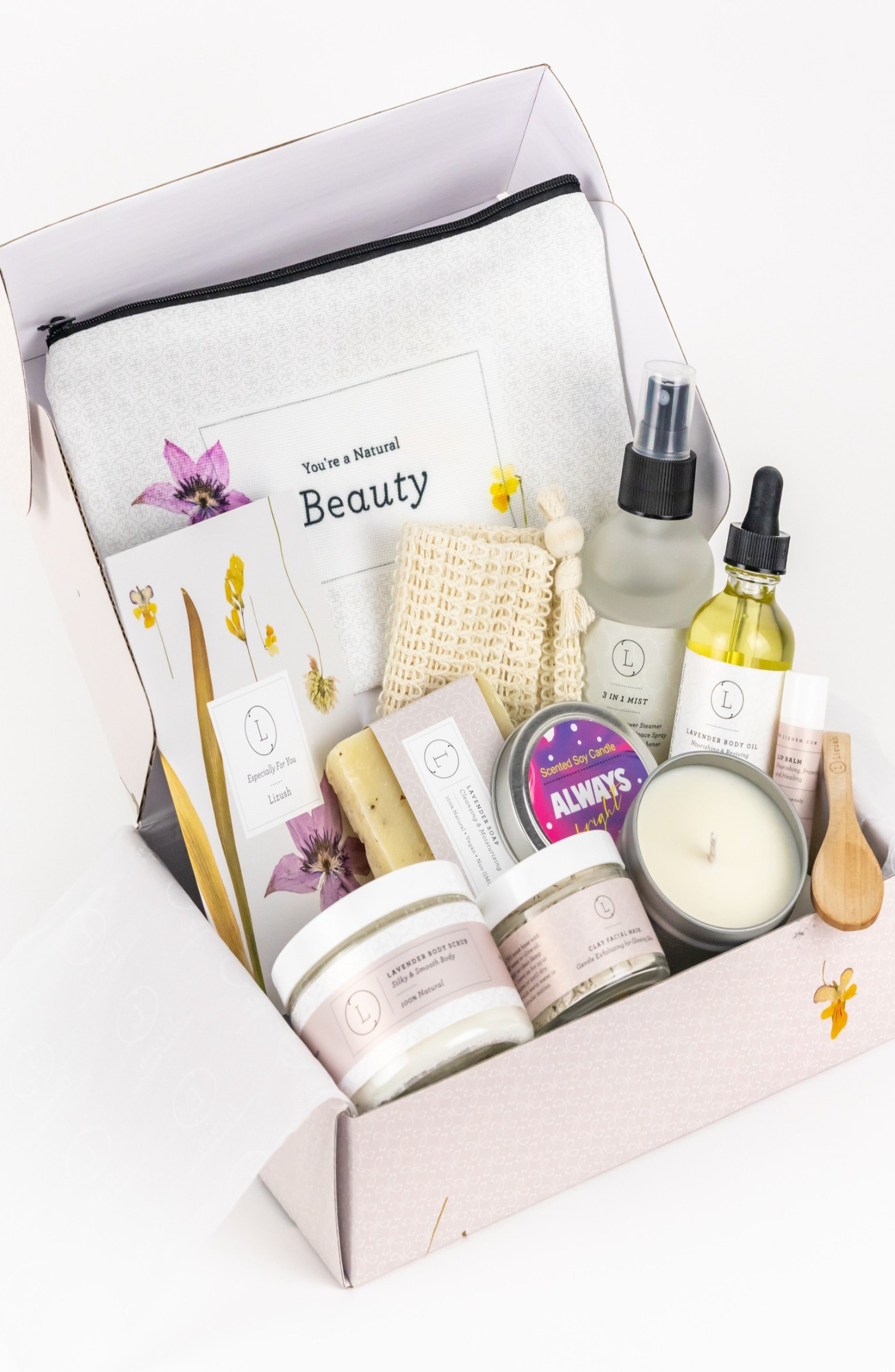 Spa Gift Box, Natural Lavender Bath & Body Relaxing Package for Friend-1