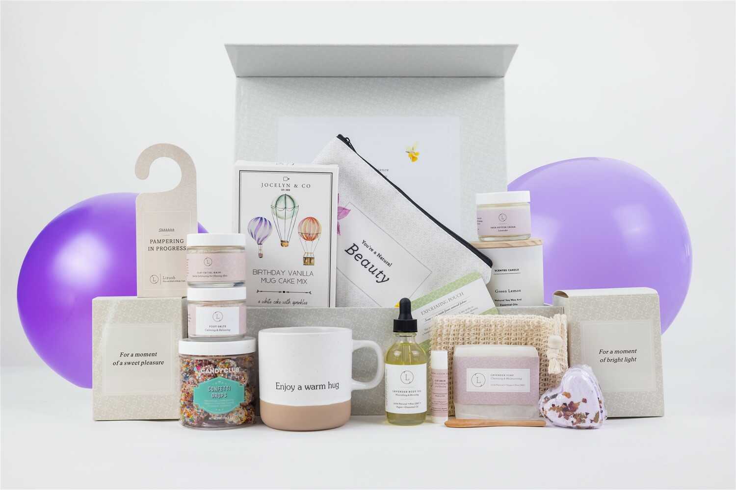 Birthday Gift Basket, Pampering Birthday Gift Box-0